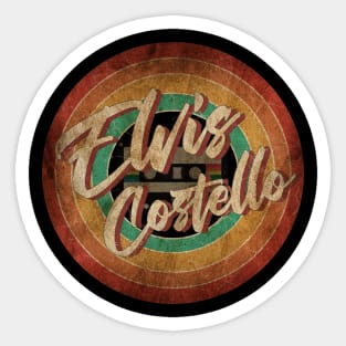 Elvis Costello Vintage Circle Art Sticker